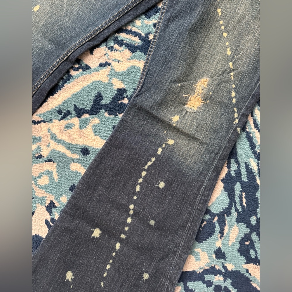 BKE Star Stylish Blue Jeans with Unique Pattern